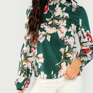 Floral print mock top